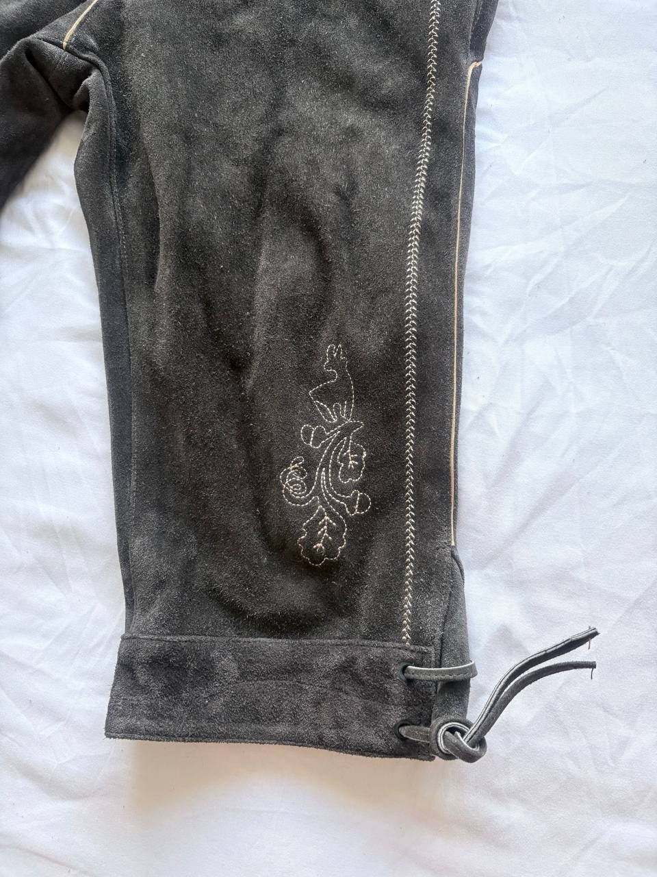 GONSER Mens Lederhosen Shorts Suspenders Set Trachten Sz 52 US 37 Genuine Suede