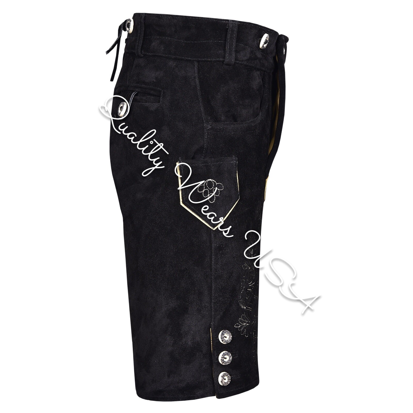 Authentic Men Lederhosen Oktoberfest Bavarian Lederhosen -Leather Trousers Plain