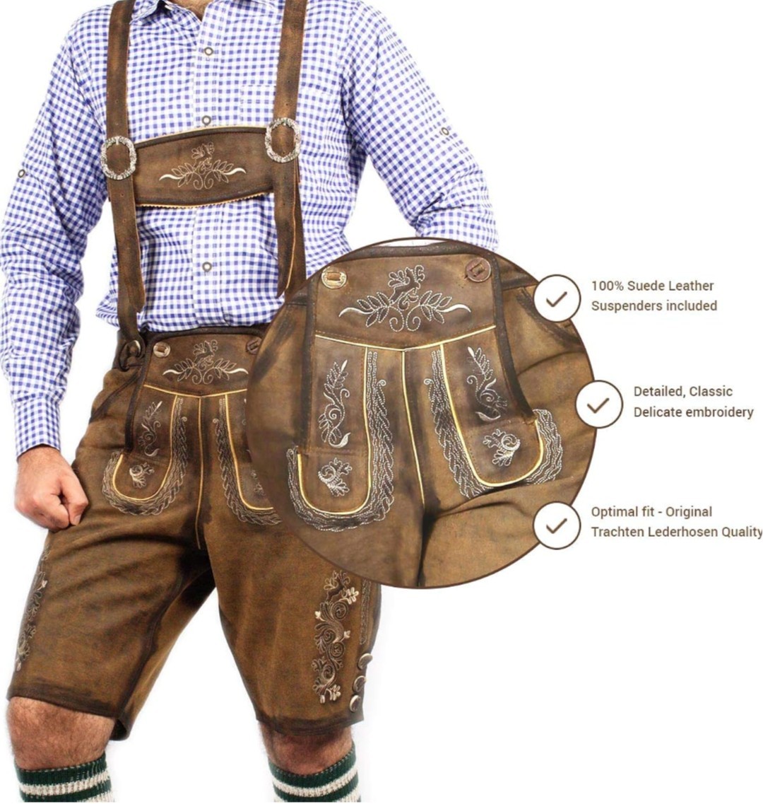 Lederhosen Store | Oktoberfest Bavarian Short Lederhosen Men. Size 58. READ!!!