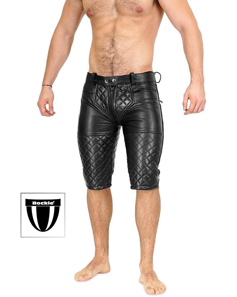 Bockle ® 5 gay zip shorts leather pants full zip