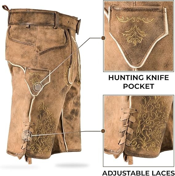 Authentic German Lederhosen for Men – Real Leather Oktoberfest Shorts