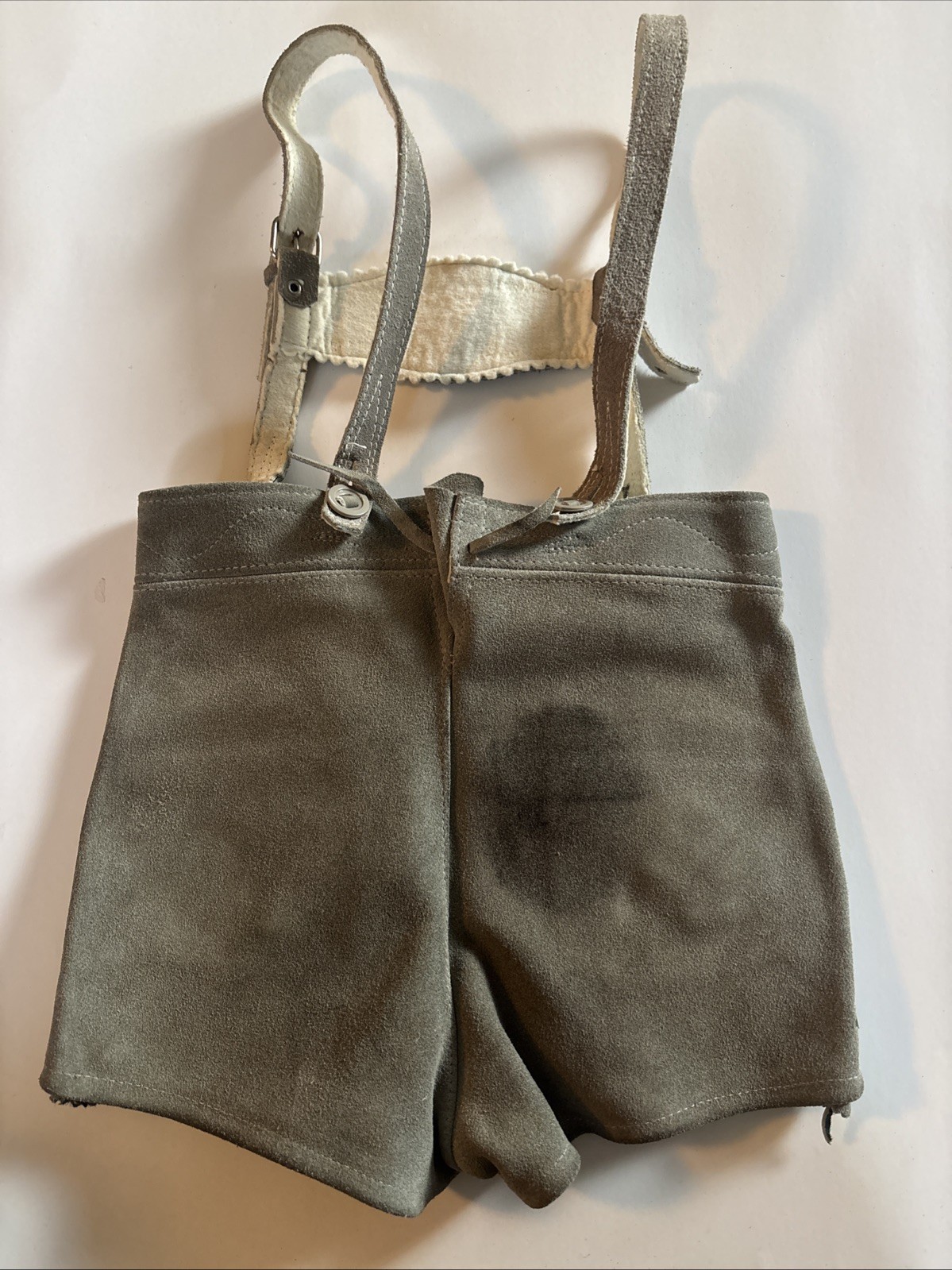Vintage Kids Lederhosen Suede Shorts Embroidered German Bavarian Oktoberfest