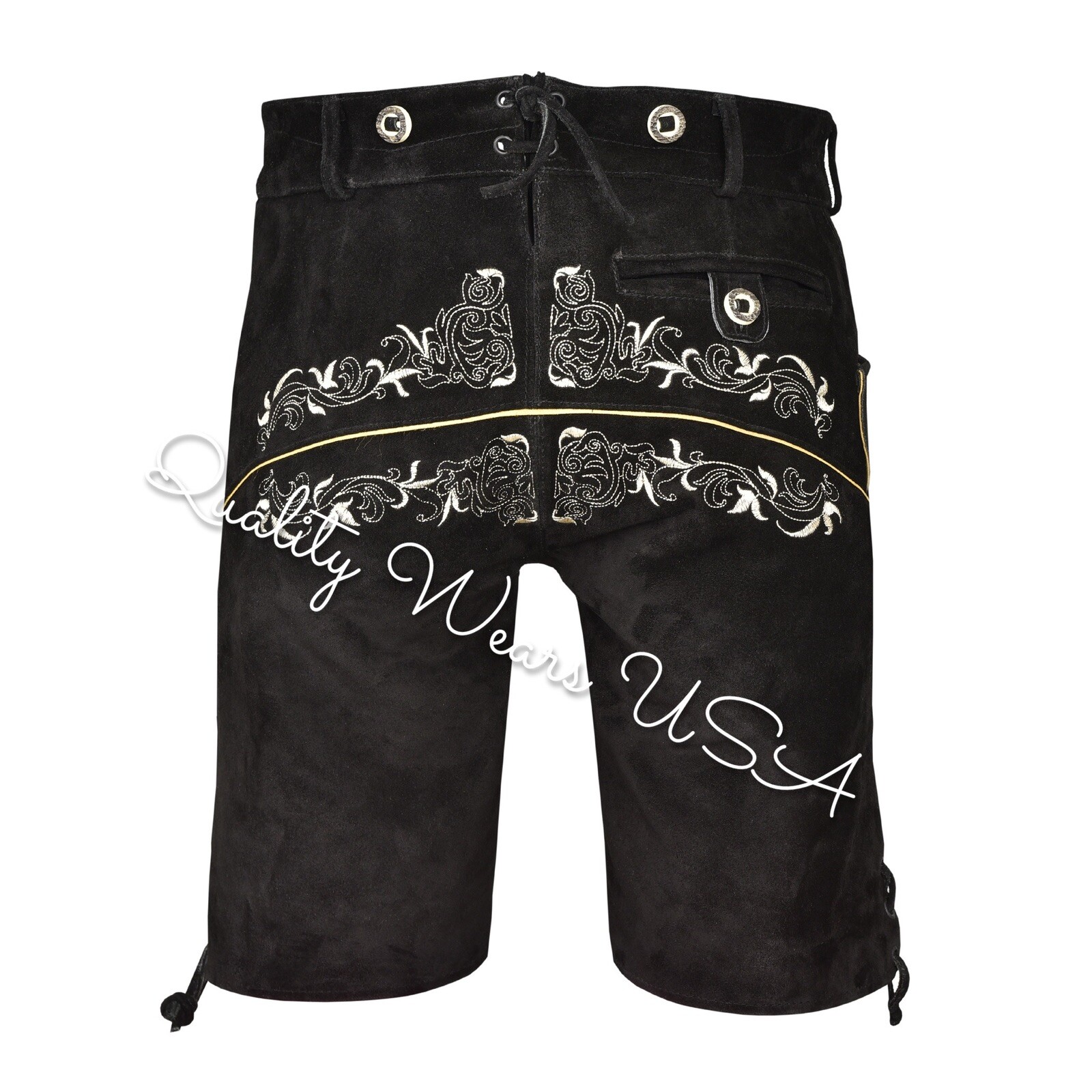 Men Oktoberfest Lederhosen- Authentic Bavarian Lederhosen-Suede Leather Trousers