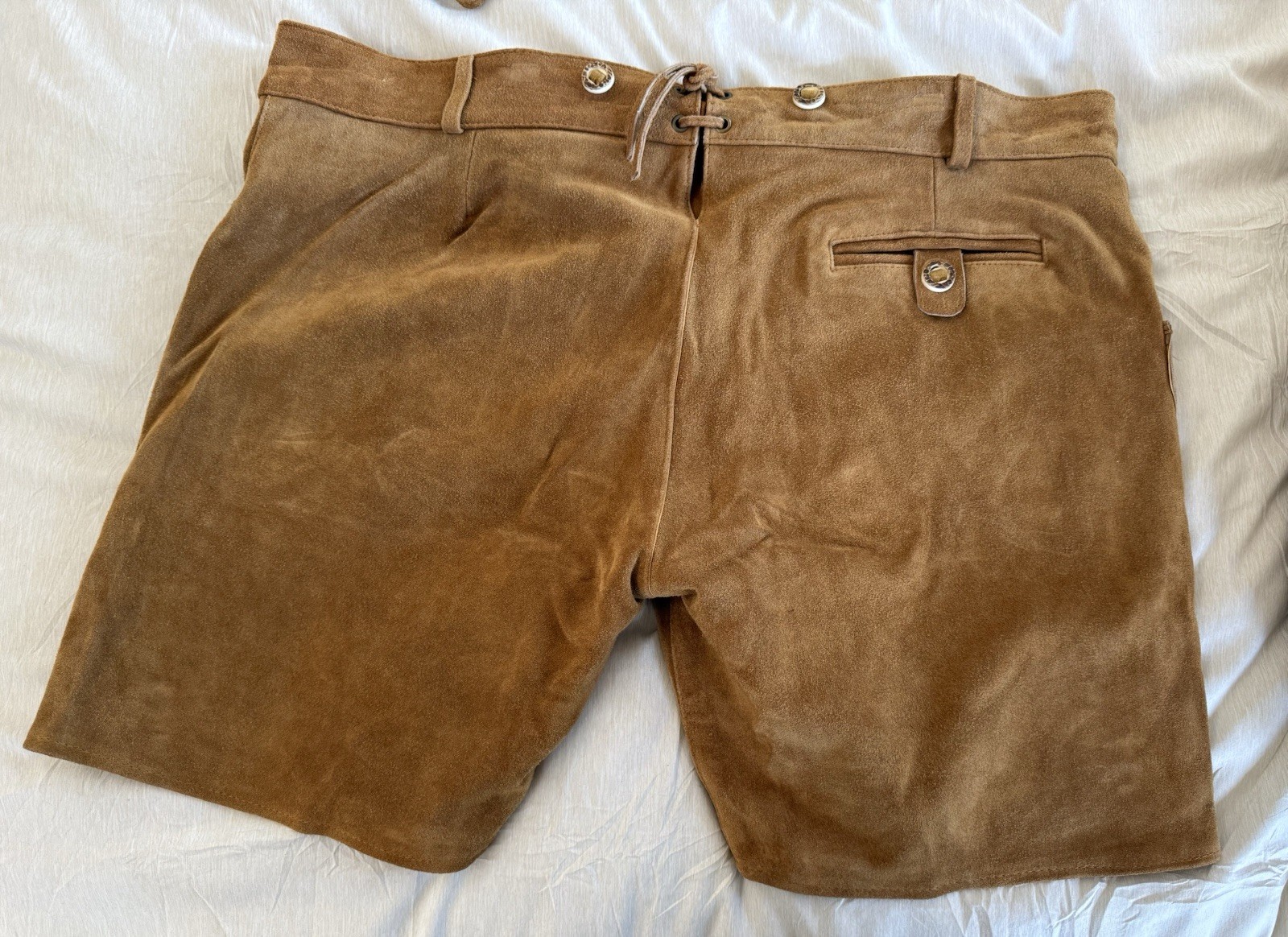 Lederhosen men leather Authentic German Octoberfest Outfit Short Light Brown