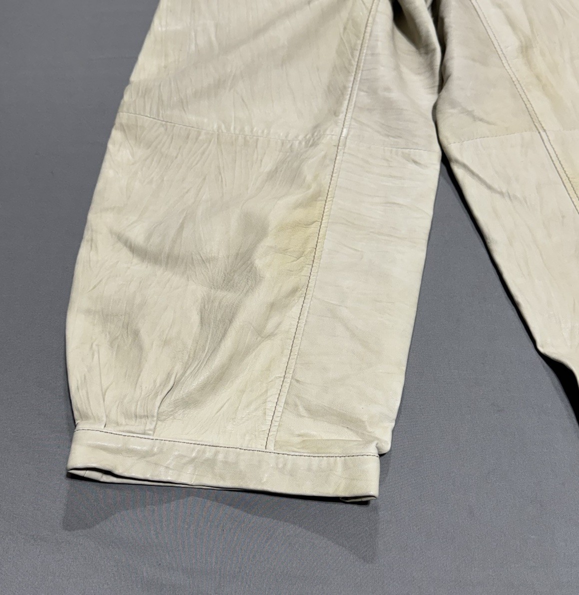 On Stage Denmark Leather Lederhosen Cream Size 38 Soft Authentic Bavarian