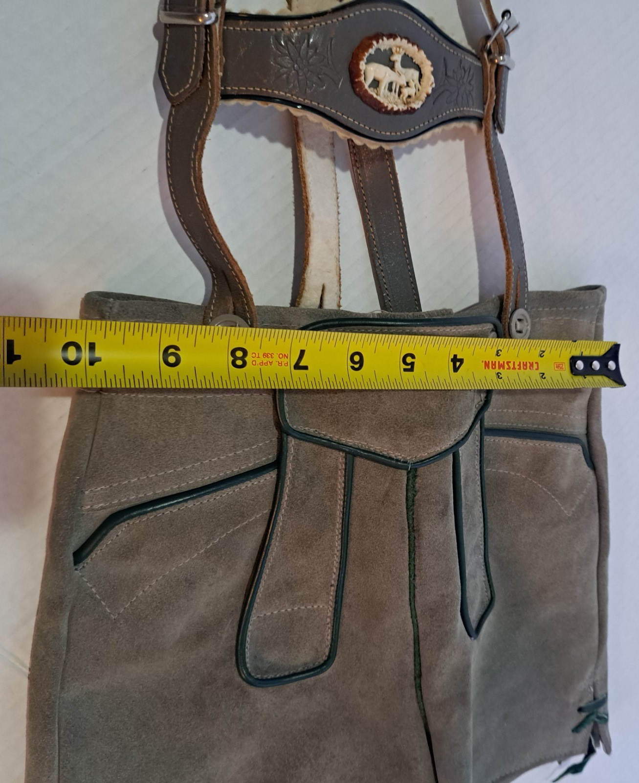 Vintage Leather Kids Lederhosen German Suede Bavarian Austrian Child’s Boys Gray
