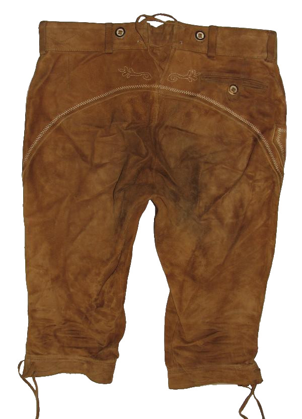 Distler men’s costume pants traditional knee band leather pants light brown in size 48