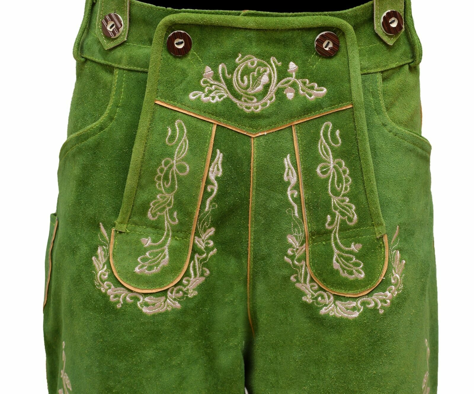Mens Bavarian LEDERHOSEN Oktoberfest Real Leather with Matching Suspenders Short