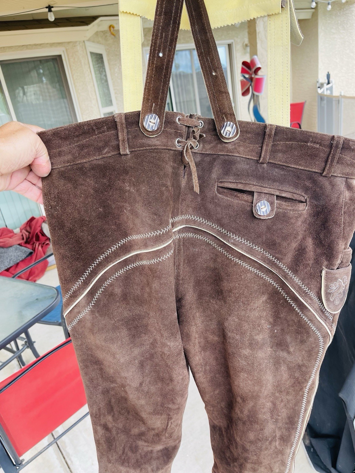 🍻German Bavarian Oktoberfest Trachten Lederhosen, Leather, Satin Lined. Sz 38🍻