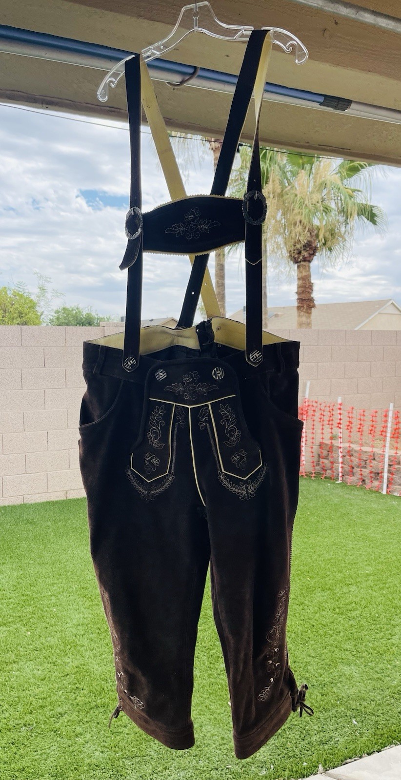 🍻German Bavarian Oktoberfest Trachten Lederhosen, Leather, Satin Lined. Sz 38🍻