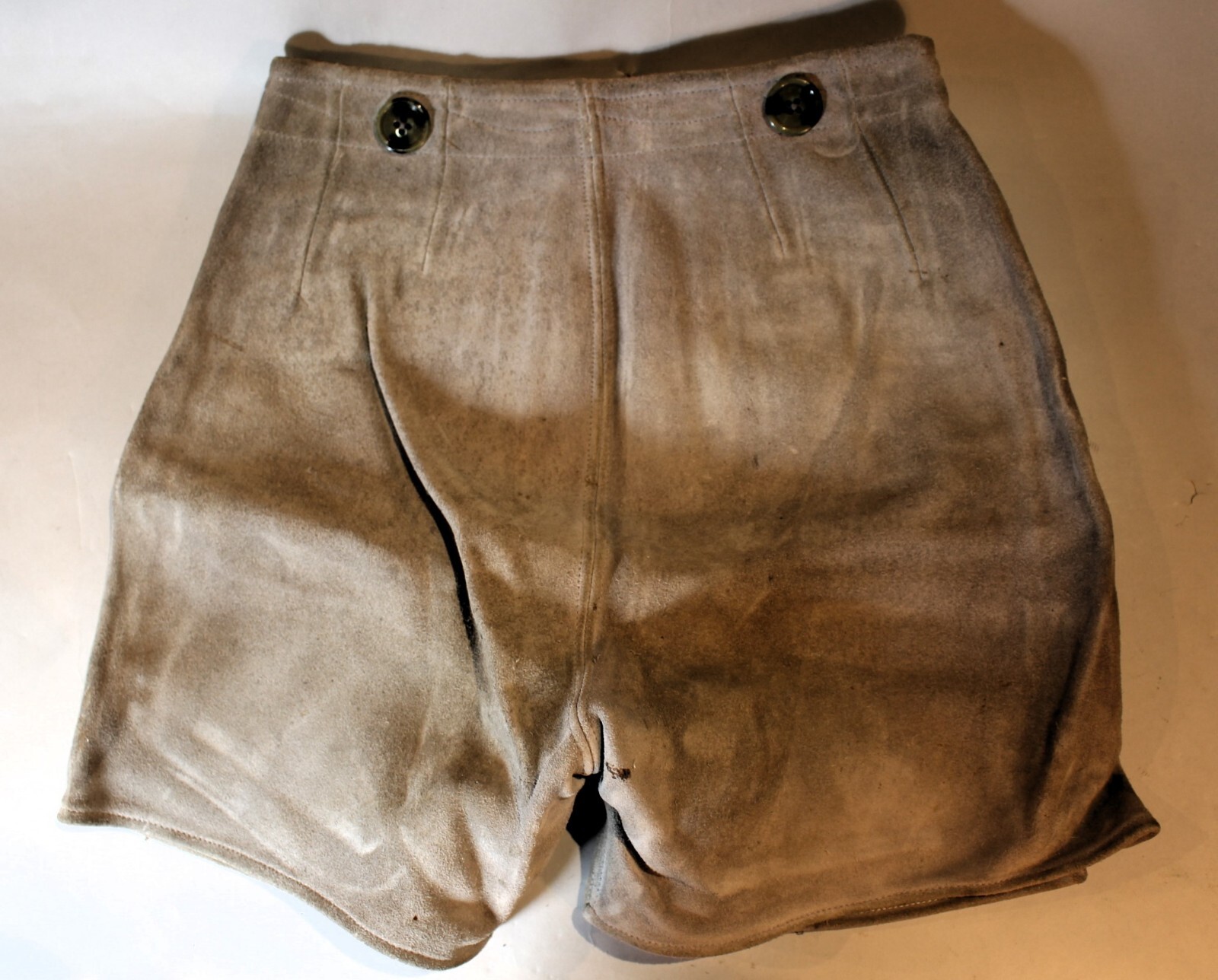 Pair Lightly Used German Lederhosen (28″ Waist) c. 1975