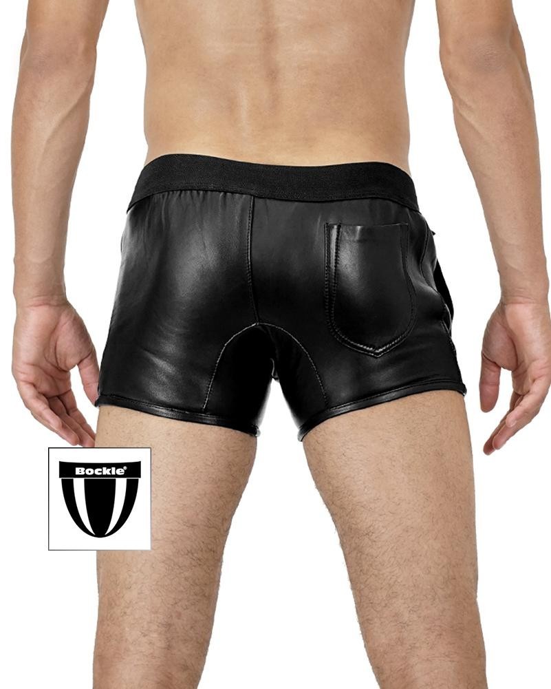 Bockle ® new boxer lamb leather shorts sexy men’s short leather pants gay pants Bockle