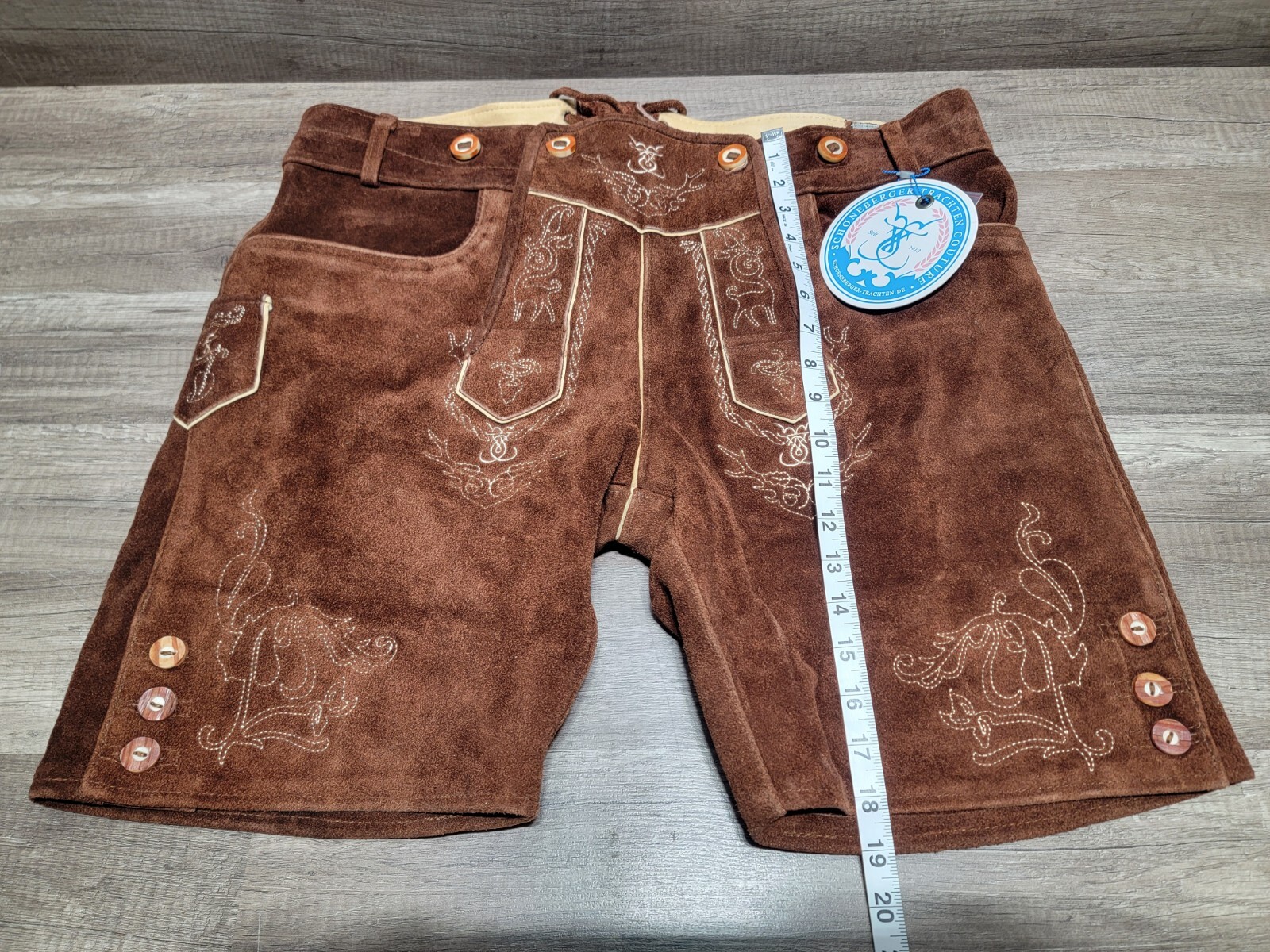 NWT Genuine Schoneberger Bavarian Lederhosen Trachten Couture Size 40