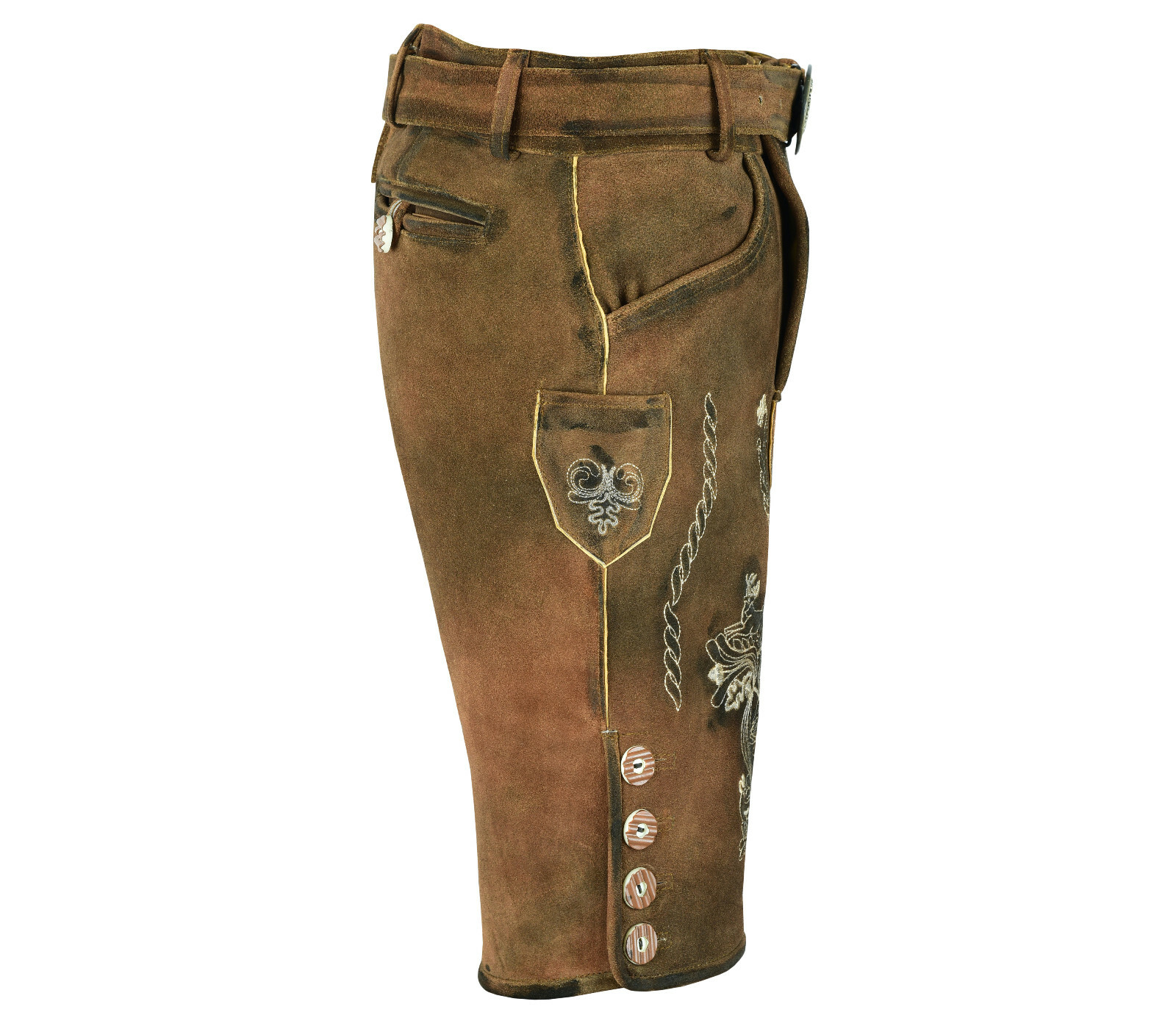 Men’s costume leather pants short costume leather pants with belt size 46-60 le31-33