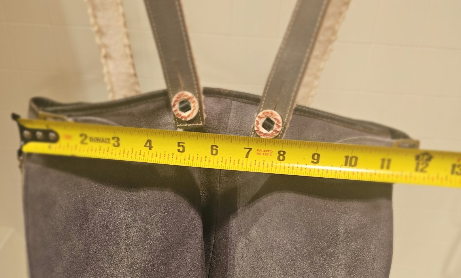 Vintage Leather Grey Gray Lederhosen with Suspenders. Octoberfest.