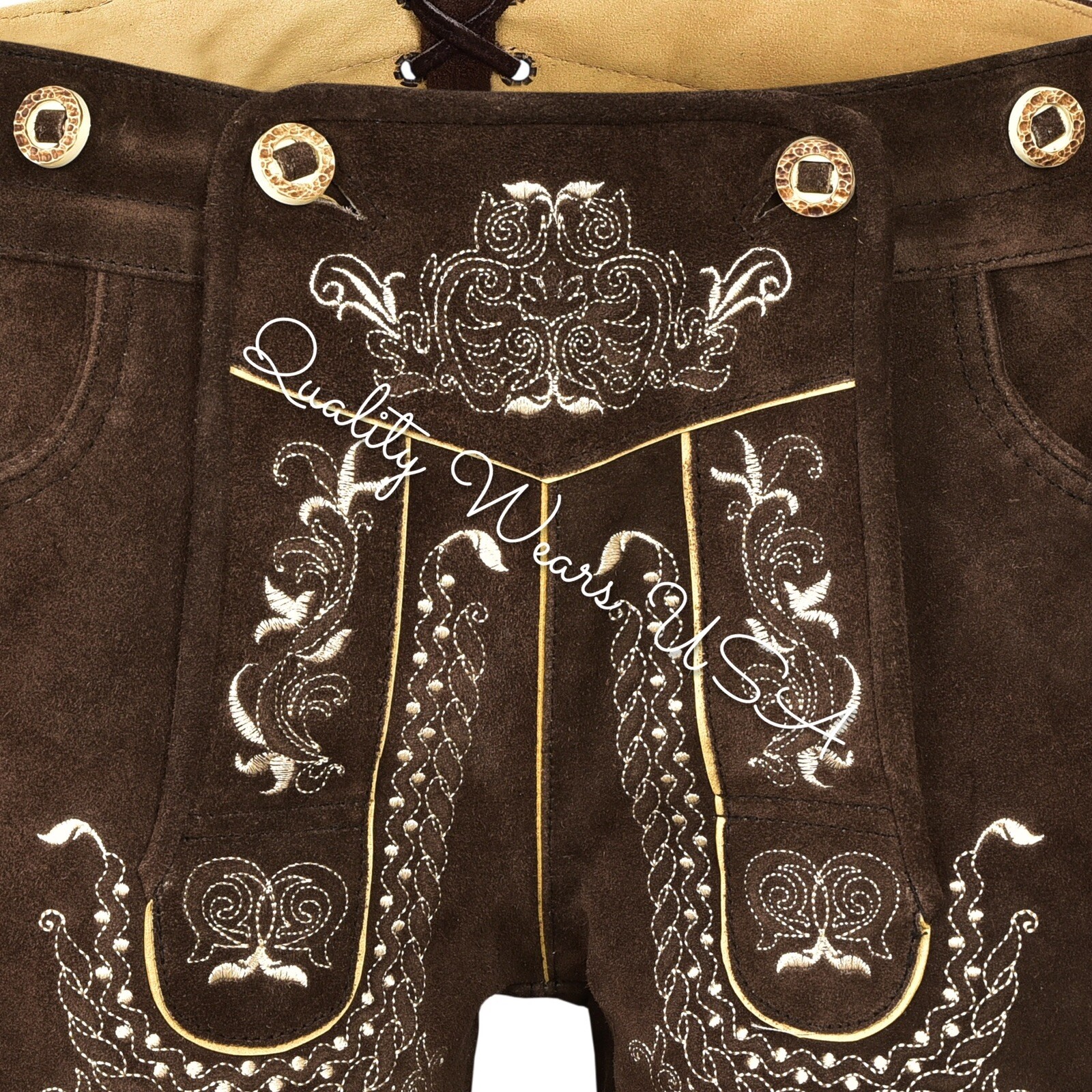 Men Oktoberfest Lederhosen- Authentic Bavarian Lederhosen-Suede Leather Trousers