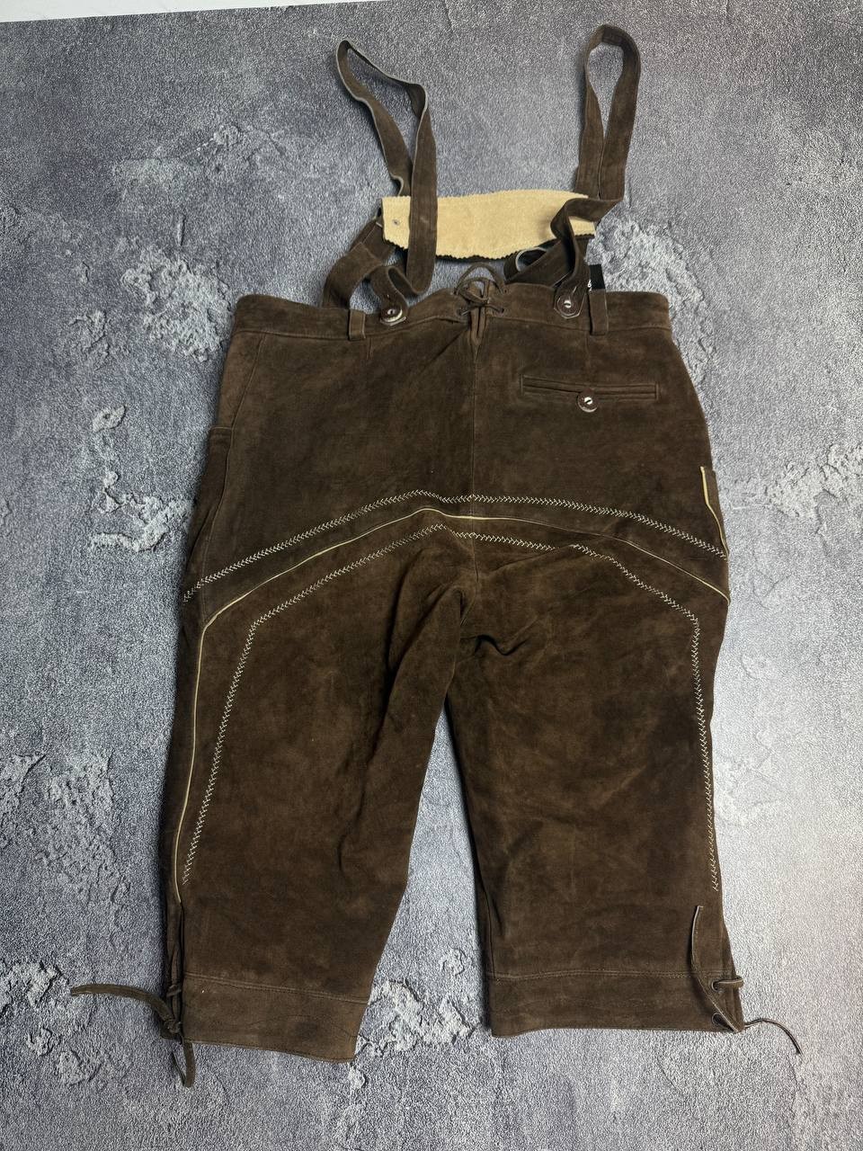 NEW PAULANO VINTAGE OKTOBERFEST DIRNDL TYROL LEATHER BROWN MENS PANTS EU 52