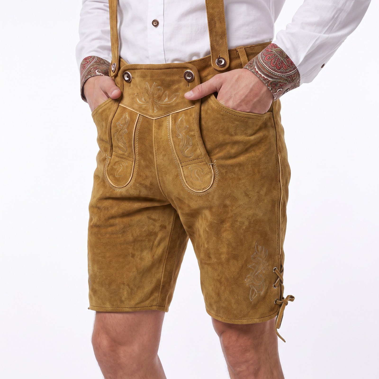 Bavarian Lederhosen Oktoberfest Costume German Outfit Trachthen Leather Short