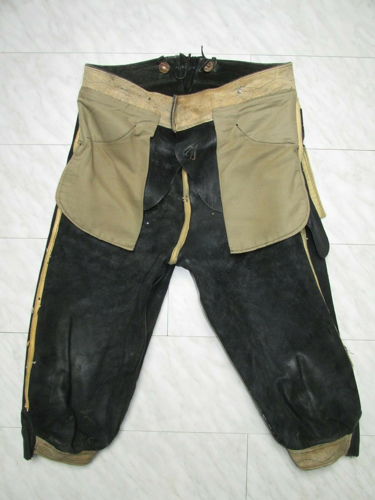 Vintage 50 60er Jahre Kniebund Lederhose Gay Größe 50 innen Glattleder: weich
