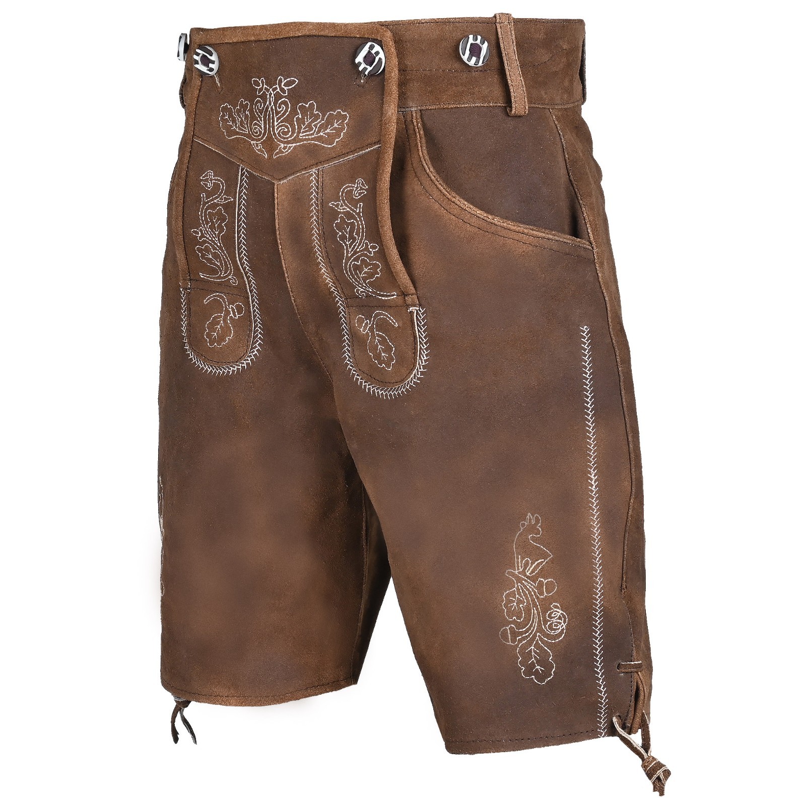Men Authentic Suede Lederhosen Hogen Bavarian Leather Shorts Oktoberfest Costume