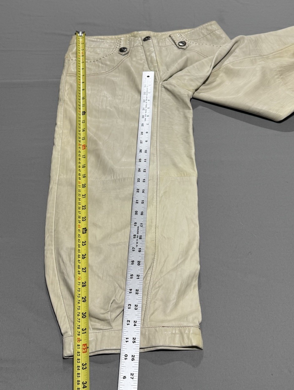 On Stage Denmark Leather Lederhosen Cream Size 38 Soft Authentic Bavarian