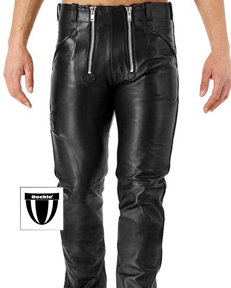 Bockle® BoB Zimmermann Herren Lederhose Lederjeans mit zwei Reißverschlüssen