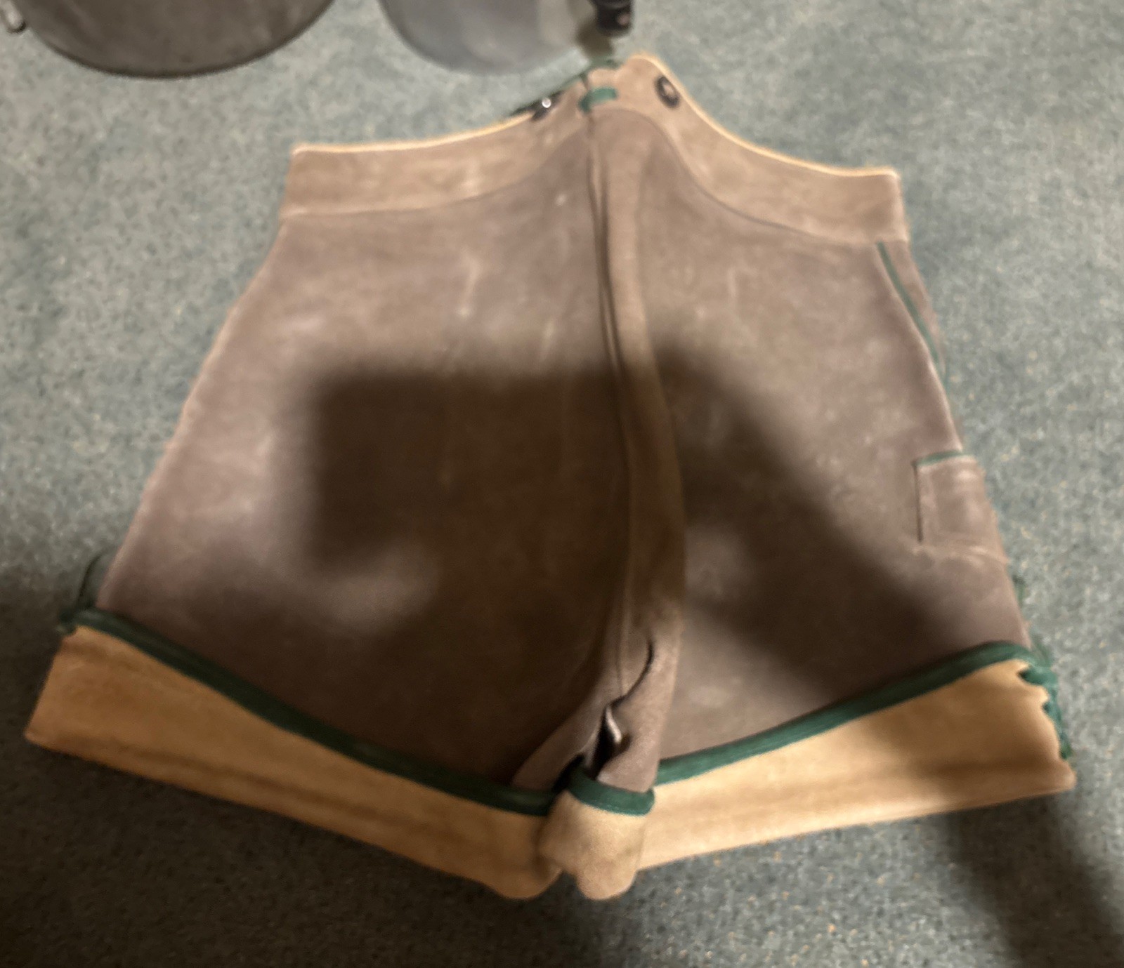 Vintage Suede Leather Traditional German Lederhosen Shorts 60s 70s
