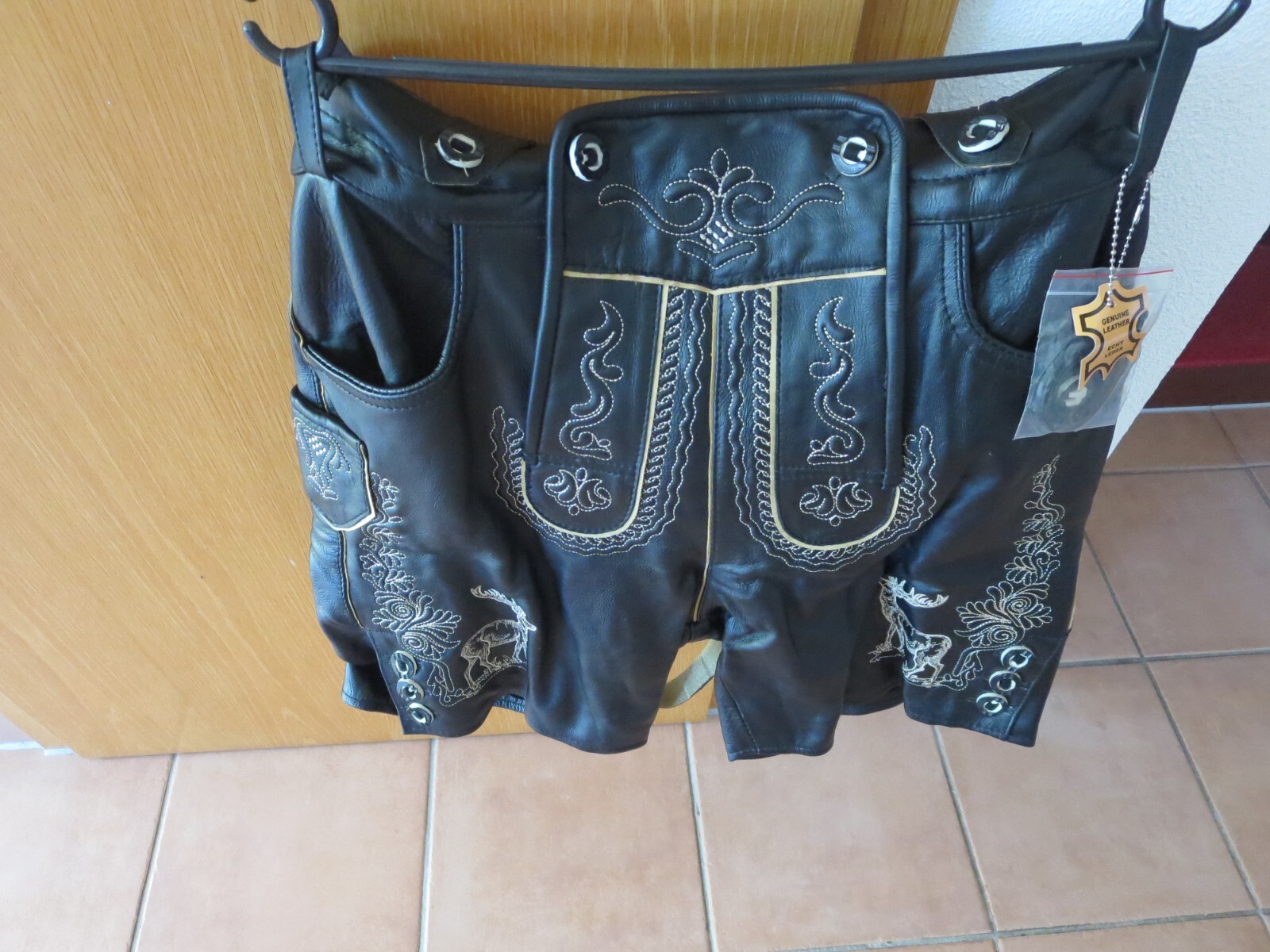 Lederhosen Plattler Pants, Size 52, Black