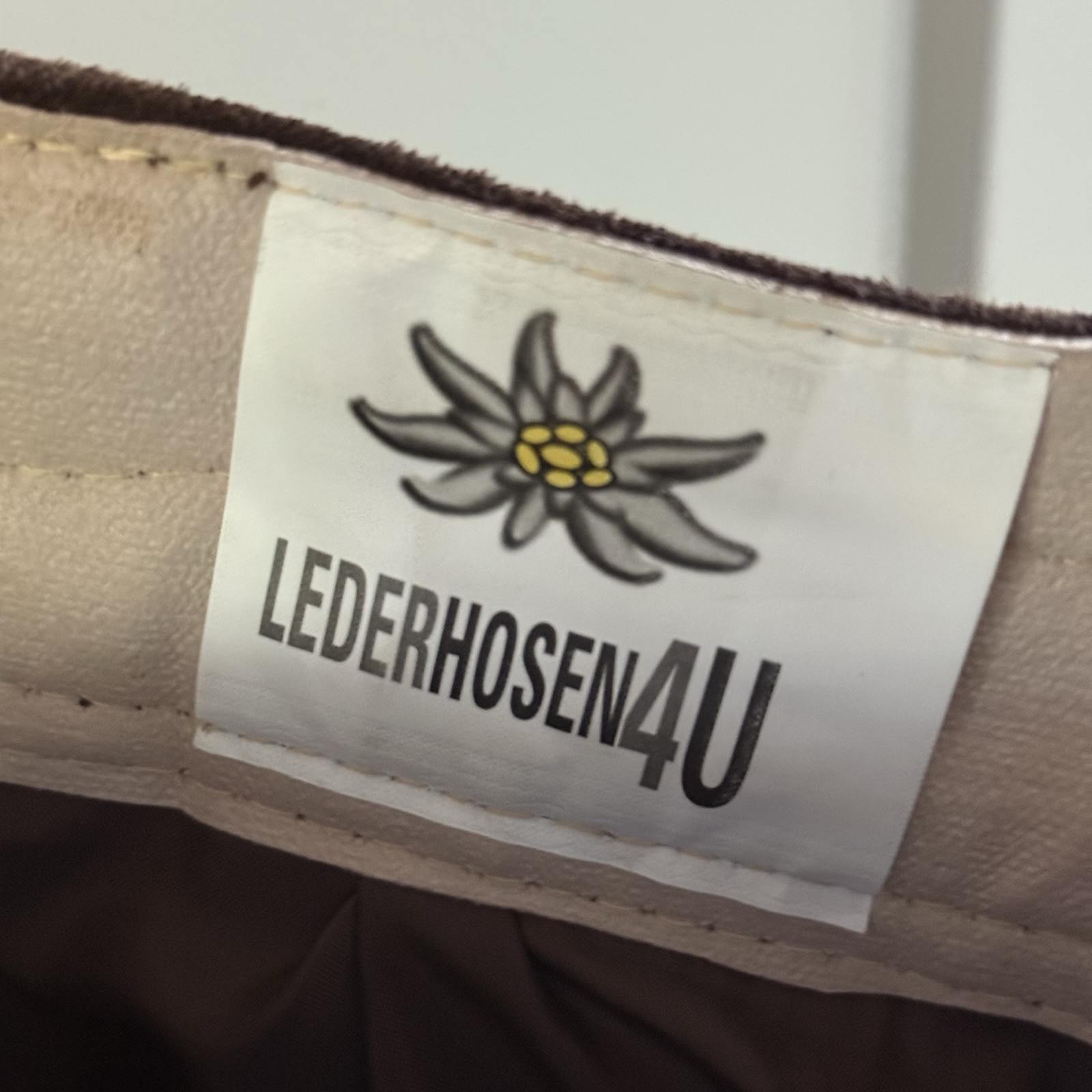 Lederhosen4U German Lederhosen Shorts Suspenders Size 50 Brown Heavy Leather