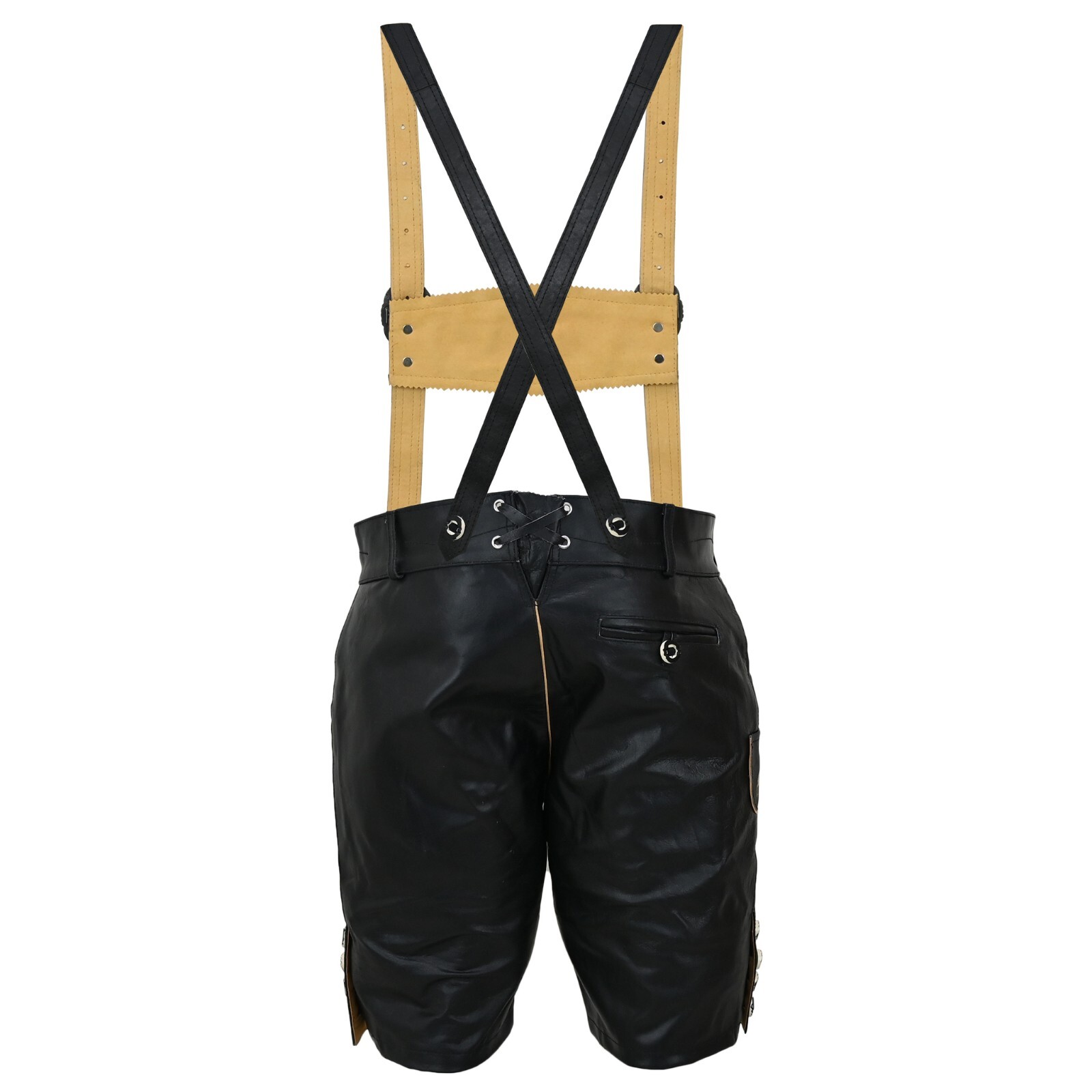 Oktoberfest Costume Bavarian Lederhosen Short for Men Albert Black German Outfit