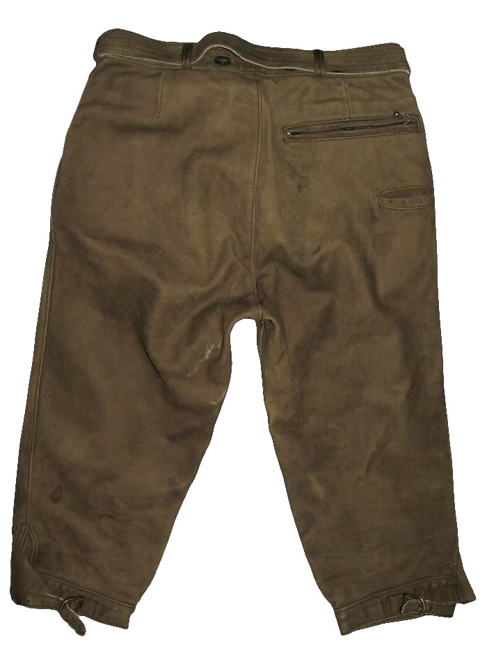 Men’s Trachten Knee-Length Lederhosen / Trachten Trousers In Olive Green Size 44