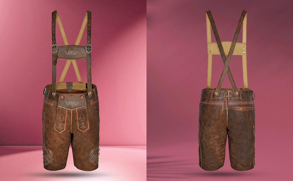 Traditional Germen Men Lederhosen Stormer Leather Lederhosen Oktoberfest Outfit
