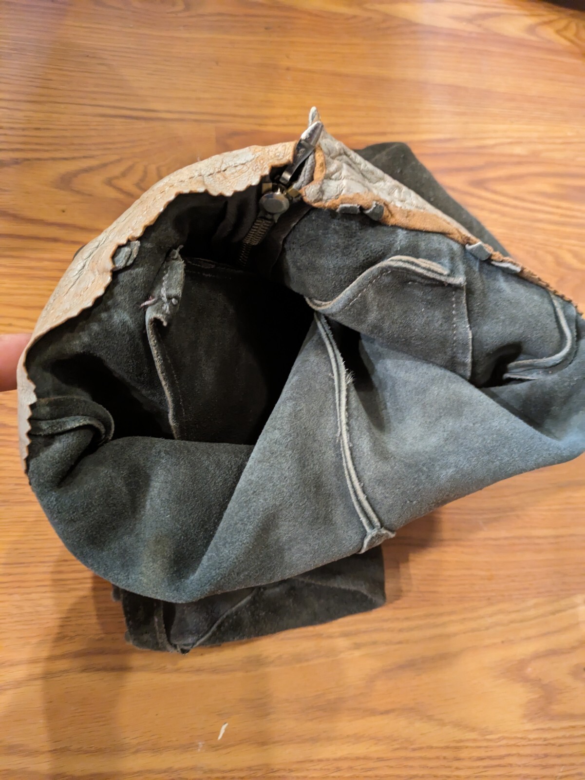 Vintage Gray leather suede lederhosen, shorts, size , 21″ waist
