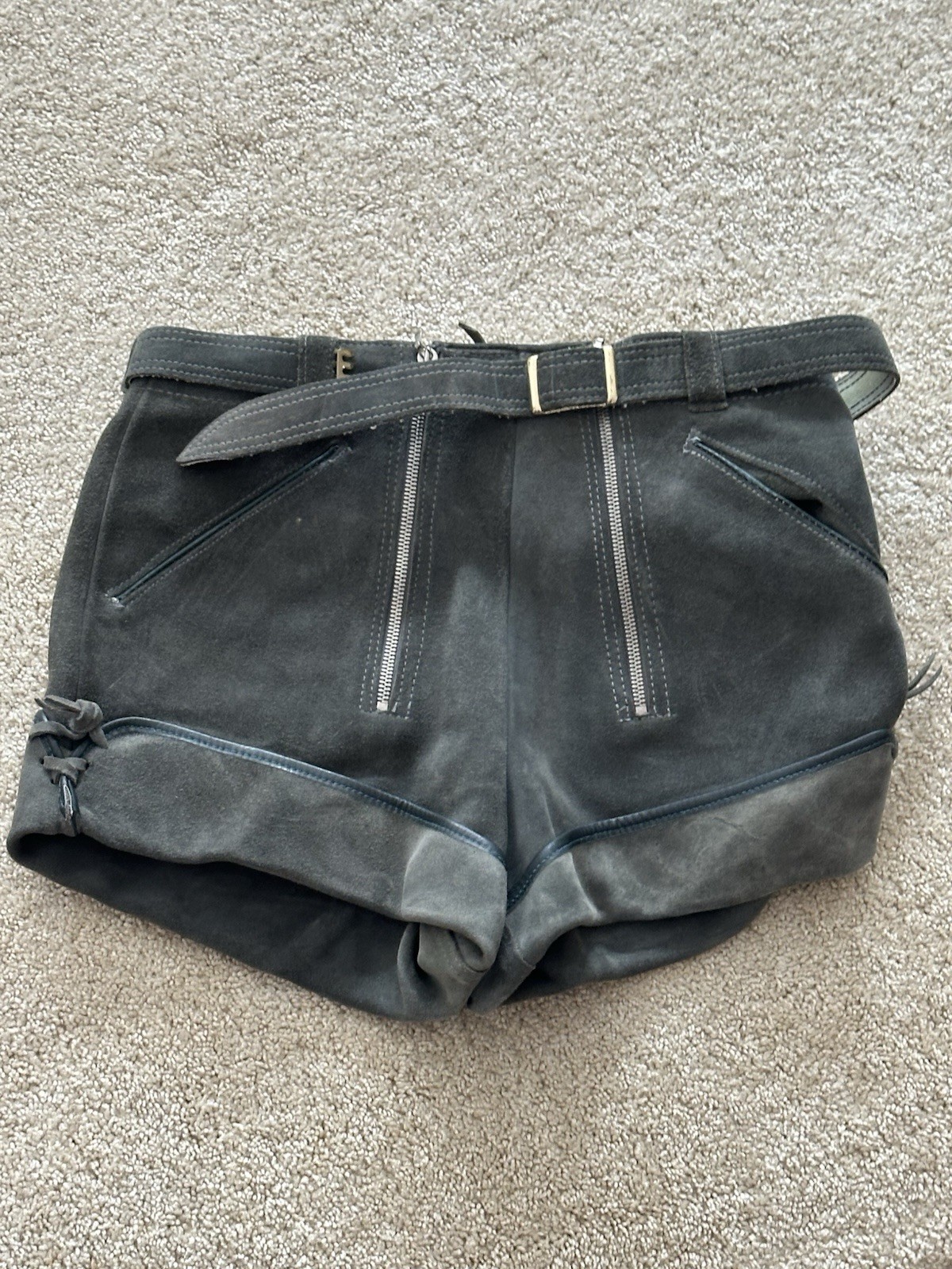 Vintage Youth Leather Trachten Shorts: Bavarian Oktoberfest!