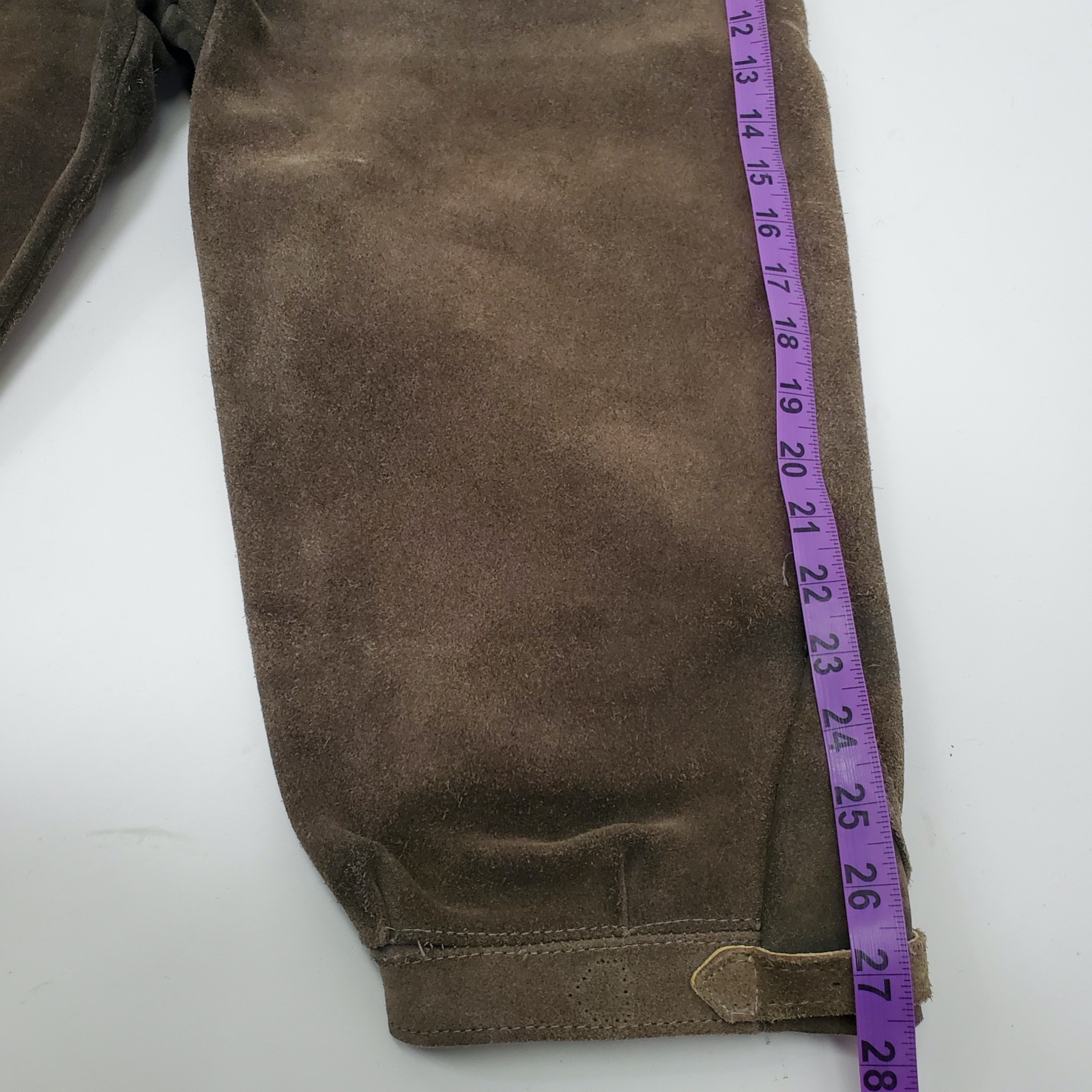 Vintage German Grey/Green Rough-Out Suede Knickerbocker Lederhosen Sz 30″