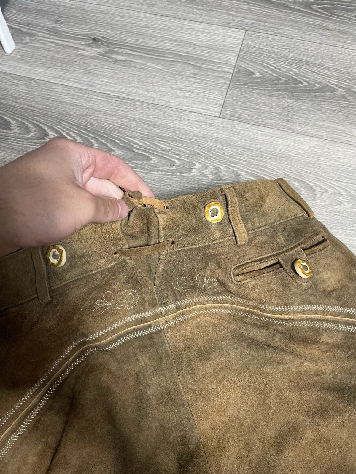 Vintage STOCKERPOINT Traditional Leather Trouser Shorts Men’s Sz 48 Oktoberfest