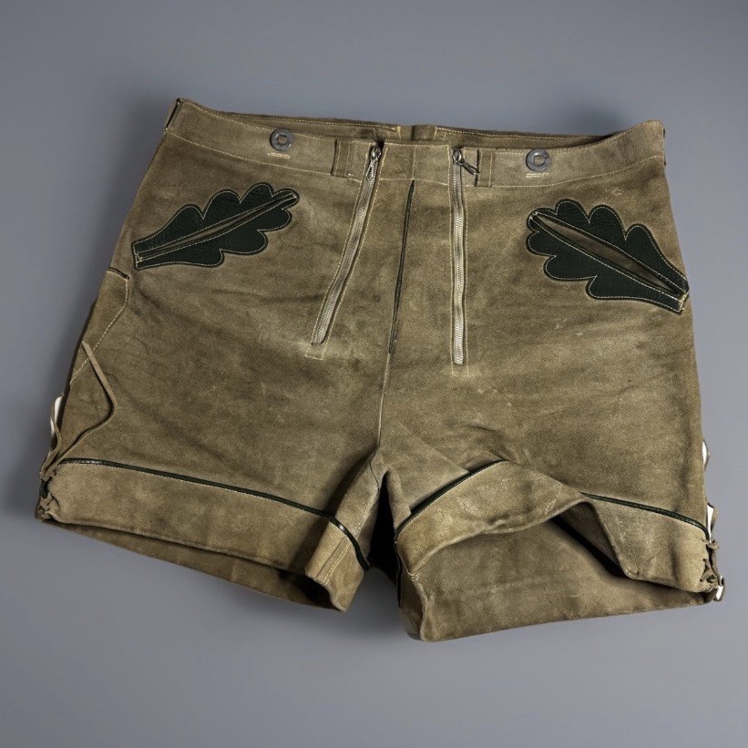 c1970’s Vintage Suede Leather Traditional German Lederhosen Shorts