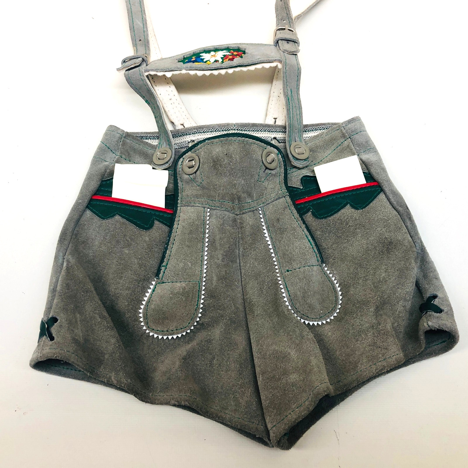 Vtg Lederhosen Suede Leather German Bavarian Genuine Youth/Kids 18”+ Waist