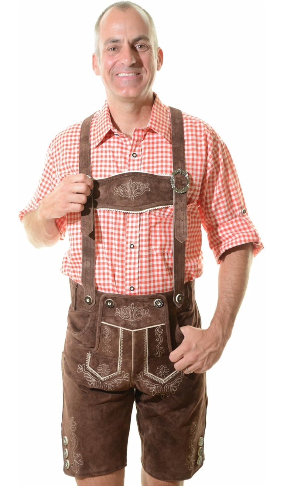 Bavarian Lederhosen 4U New Men -Genuine Authentic German Lederhosen 48X32 NWT