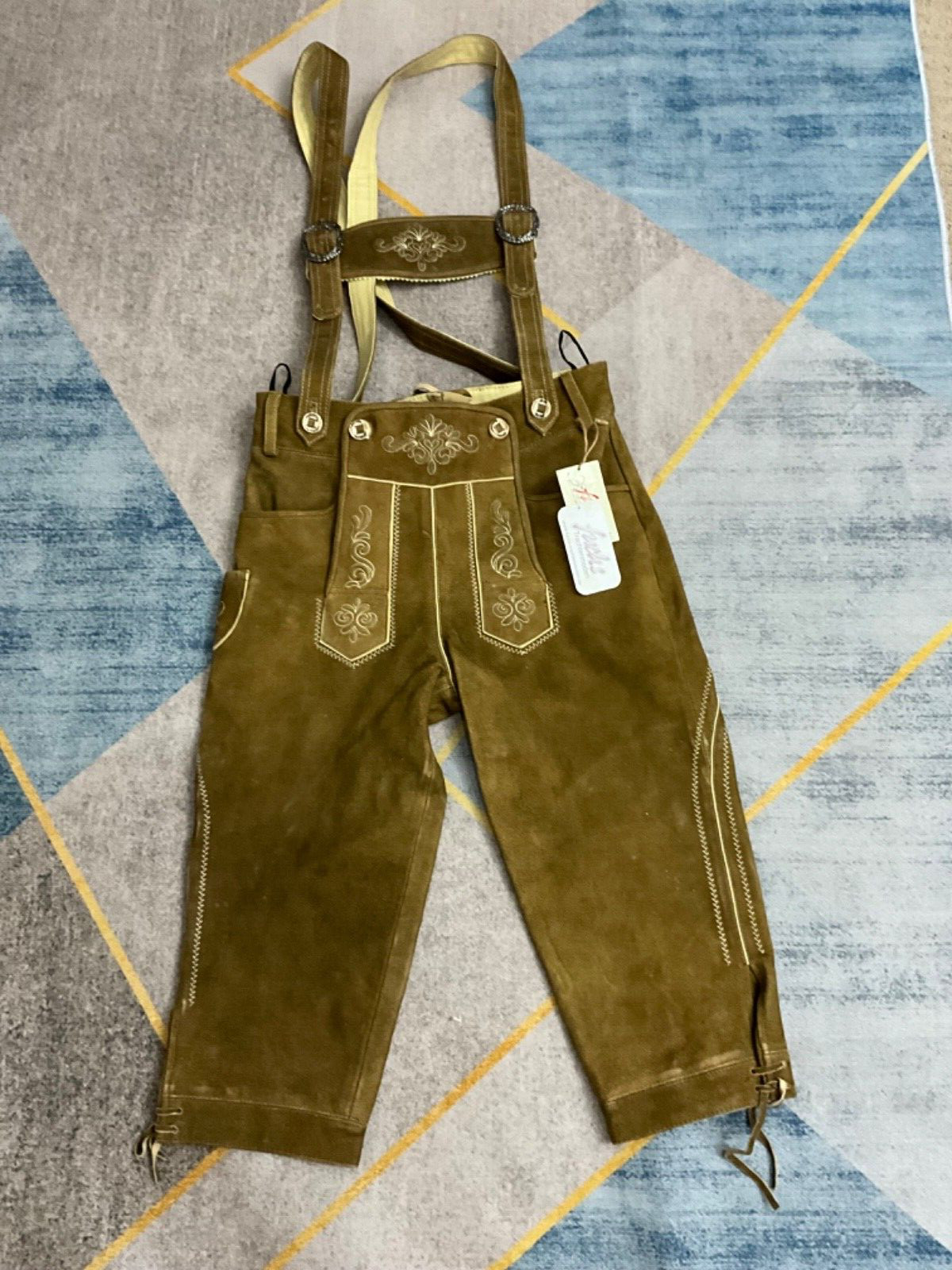 Fuchs Trachtenmoden Lederhosen Size 42 Leather Oktoberfest Bavarian Suspenders