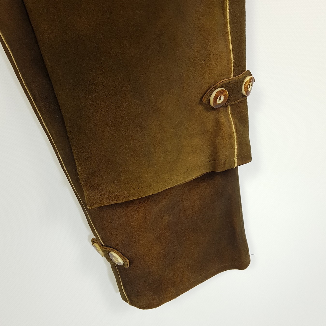 Spieth & Wensky Lederhosen Mens Sz 48 Brown Straight Pants Long Costume Leather