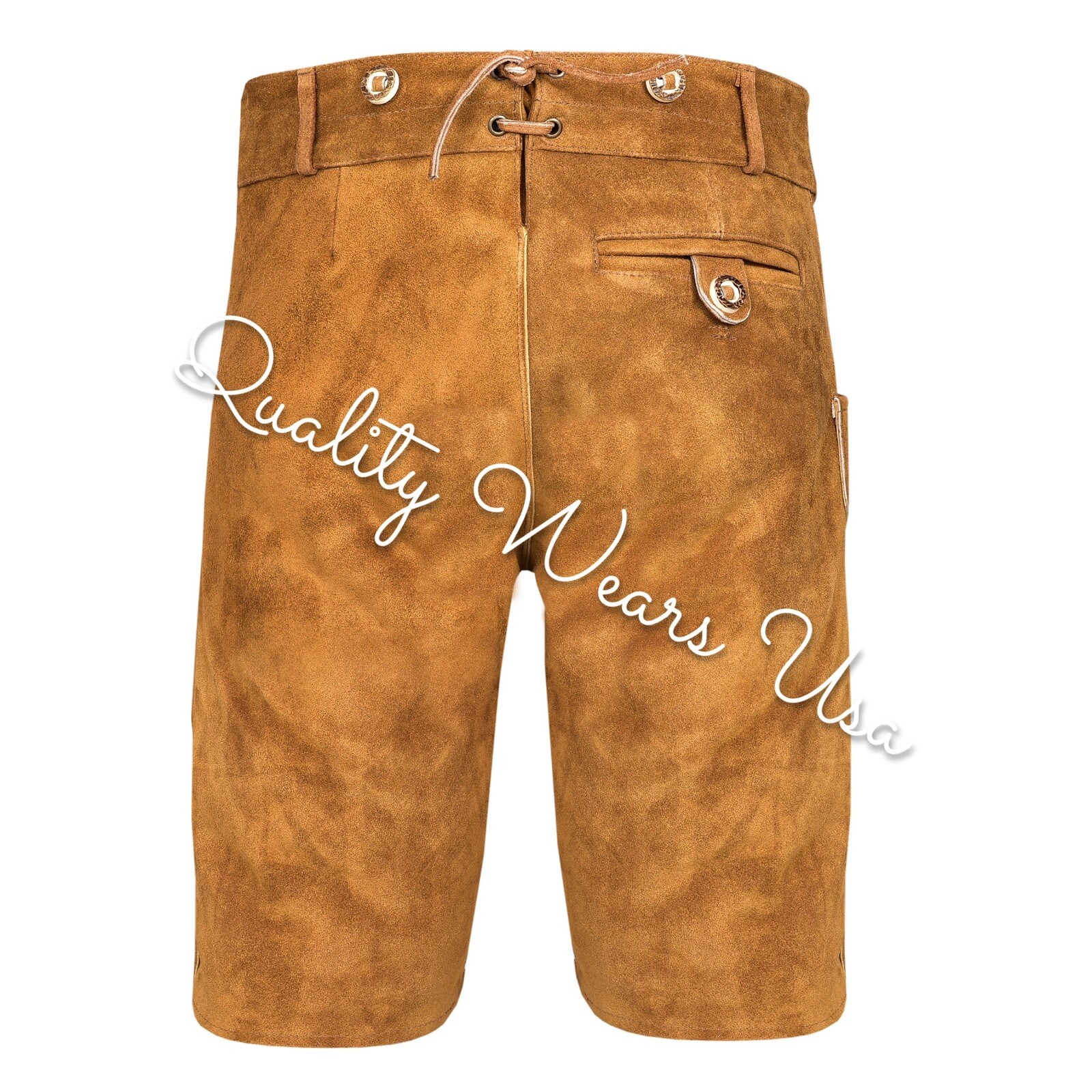 Authentic Men Lederhosen Oktoberfest Bavarian Lederhosen -Leather Trousers Plain