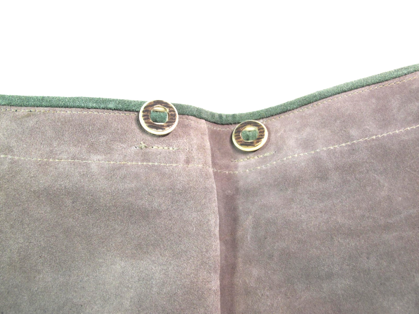Vintage German Lederhosen Men`s Shorts Gray Suede Leather OctoberFest Folk