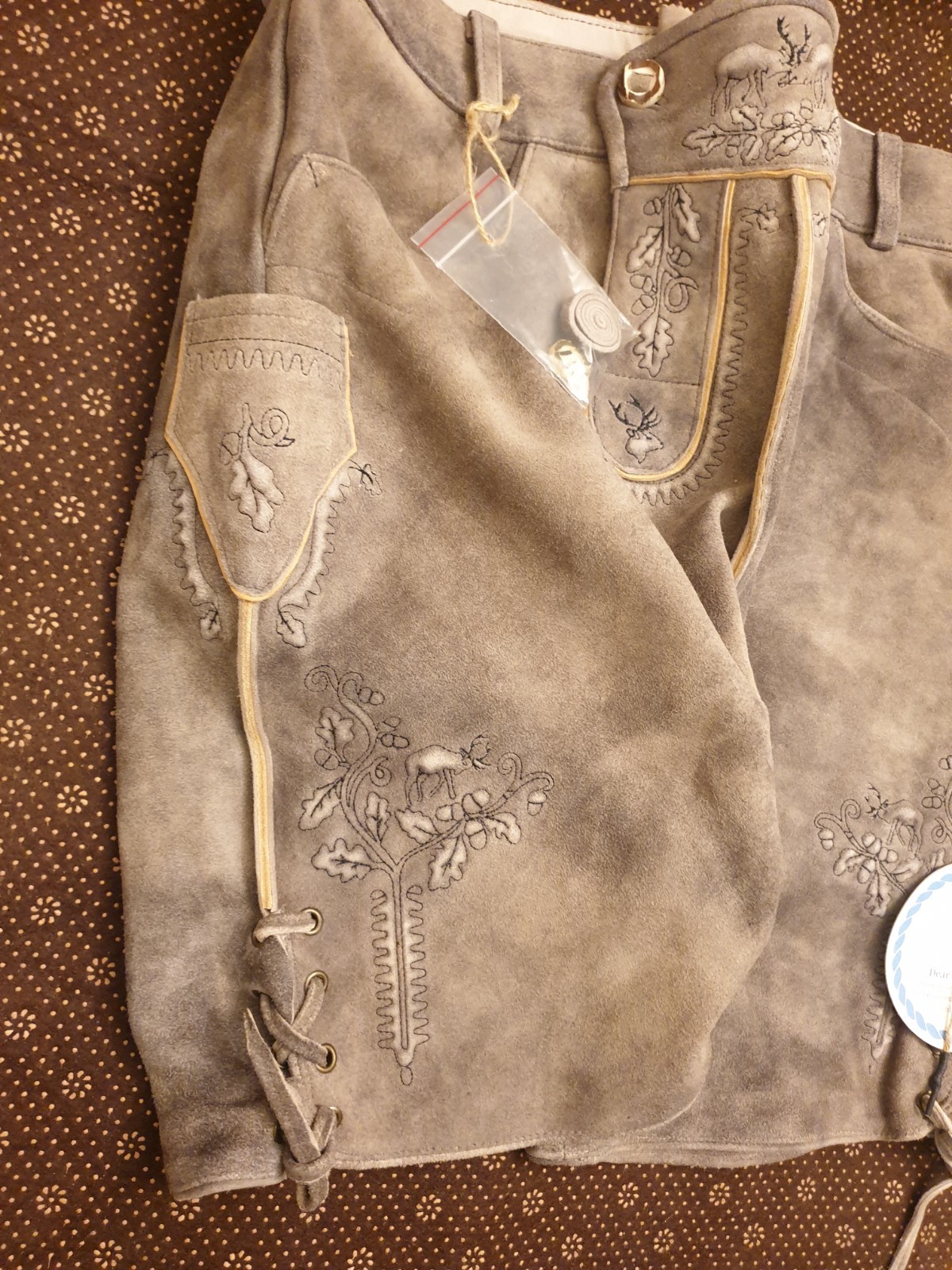 NEW German Oktoberfest Bavarian Mens Trachten Lederhosen Pants Size 36