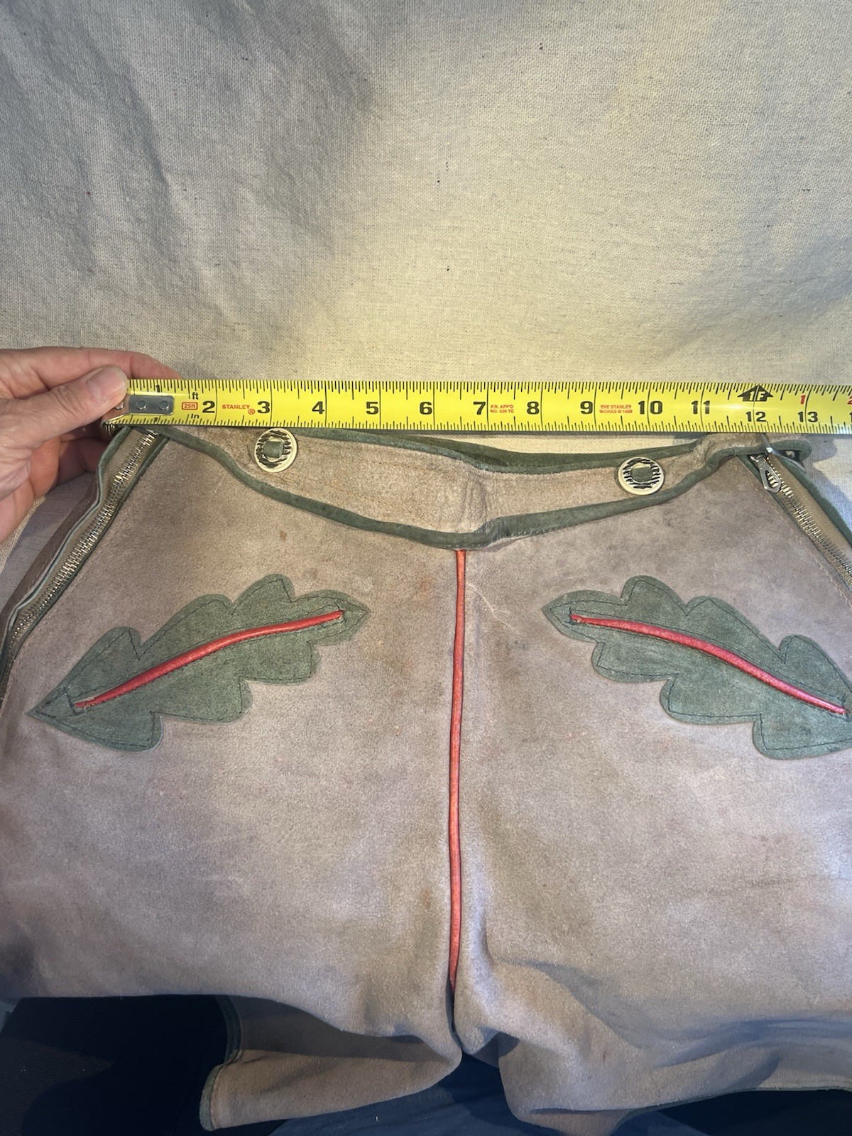 Vintage German Lederhosen Suede Leather Shorts Oktoberfest Size 26