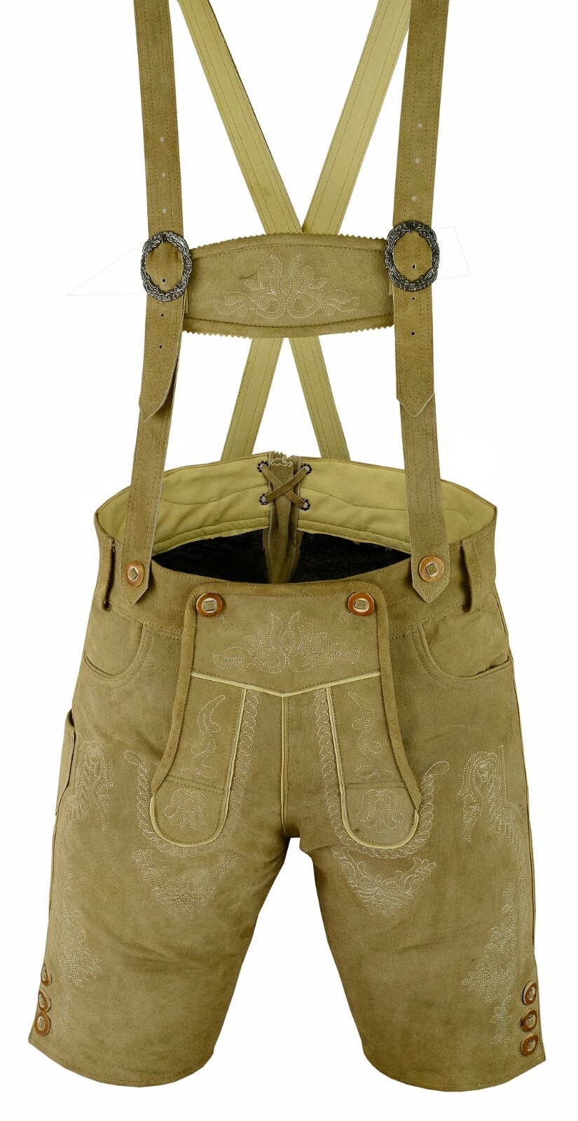 Loden Beige Leather Shorts Lederhosen Oktoberfest Men Leather Shorts M L XL 2XL