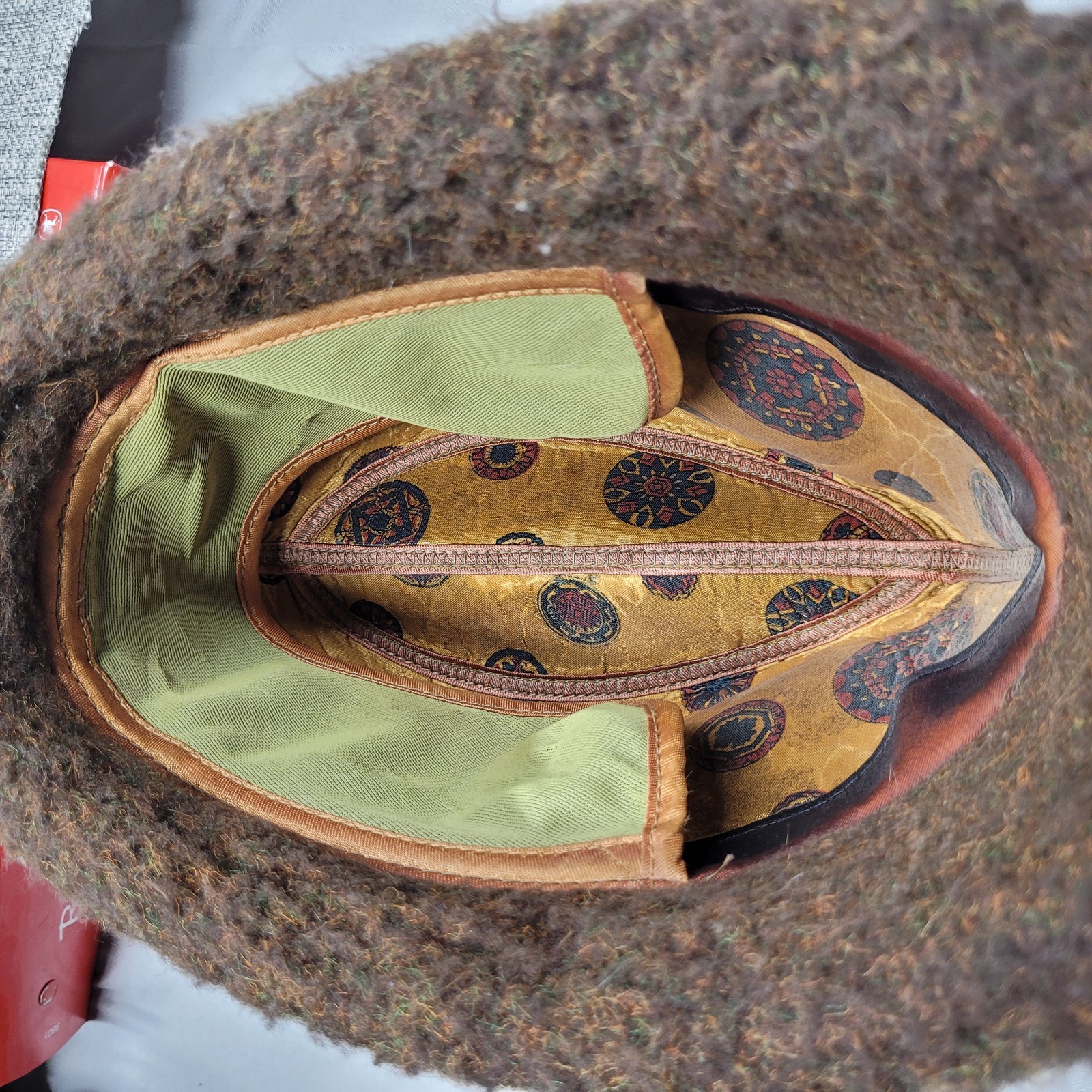 Vintage German suede hat original Leather Suede Coin Octoberfest