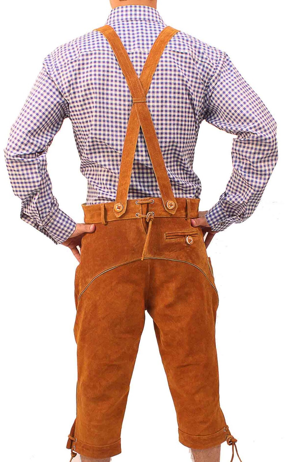 Men’s Bavarian Leather Bundhosen Lavishing Gold Brown Oktoberfest