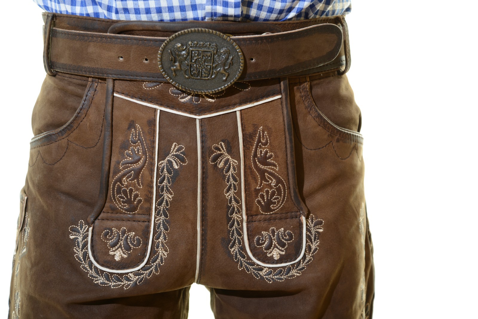 NEW Bavarian Oktoberfest Lederhosen Antique Leather Tracht Bundhosen #MAX