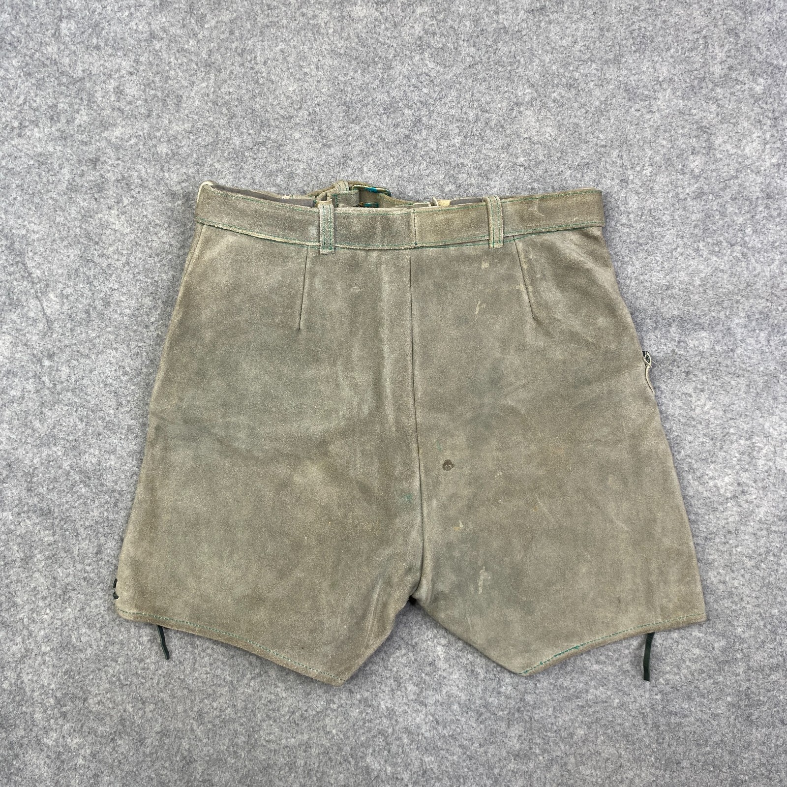 Vtg Authentic German Lederhosen Shorts Suede Leather Mens Waist 26